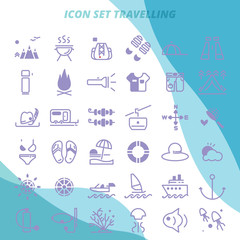 Fototapeta na wymiar icon set for traveling with solid style