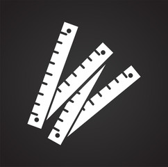 Tool meter icon on black background for graphic and web design, Modern simple vector sign. Internet concept. Trendy symbol for website design web button or mobile app