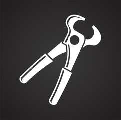 Tool pliers icon on black background for graphic and web design, Modern simple vector sign. Internet concept. Trendy symbol for website design web button or mobile app