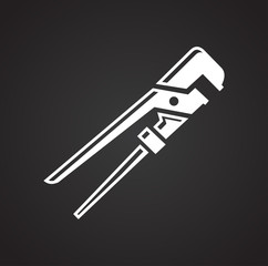 Tool wrench icon on black background for graphic and web design, Modern simple vector sign. Internet concept. Trendy symbol for website design web button or mobile app