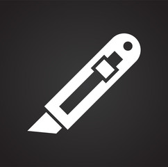 Tool cutter icon on black background for graphic and web design, Modern simple vector sign. Internet concept. Trendy symbol for website design web button or mobile app