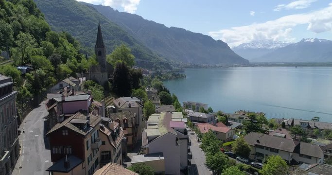 Montreux, Les Planches, St-Vincent - Aerial 4K