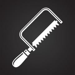 Tool saw icon on black background for graphic and web design, Modern simple vector sign. Internet concept. Trendy symbol for website design web button or mobile app