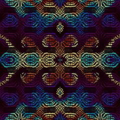 Vector ethnic tribal pattern. Seamless art image.