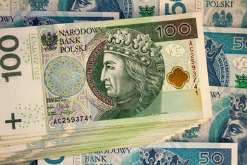 Polish zloty close up