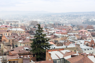 Fototapeta premium Panoramic view of the city Tbilisi. Georgia