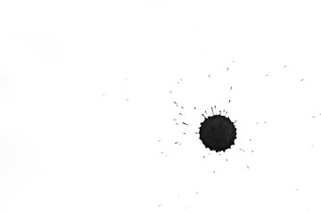 ink stain on a white sheet