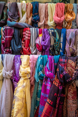 Colorful Scarves on Display in Florence Italy