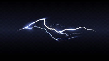 Shine lightning on a translucent blue background
