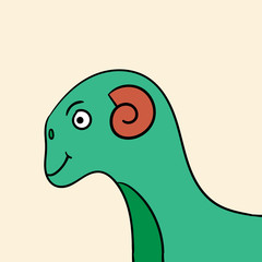 Cartoon doodle linear alien isolated on white background. Vector illustration. 