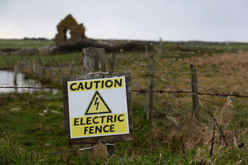Caution Electric Fence Sign