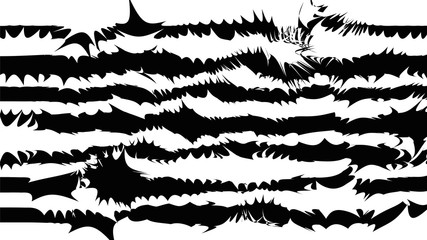 Abstract black and white stripped background. Glitch print. Vector illustration. 