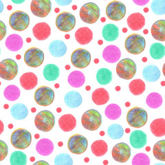 seamless pattern Colorful Spots painted color pensils