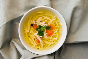 Bowl of chicken soup
