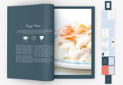 Blue and Red Cookbook Layout