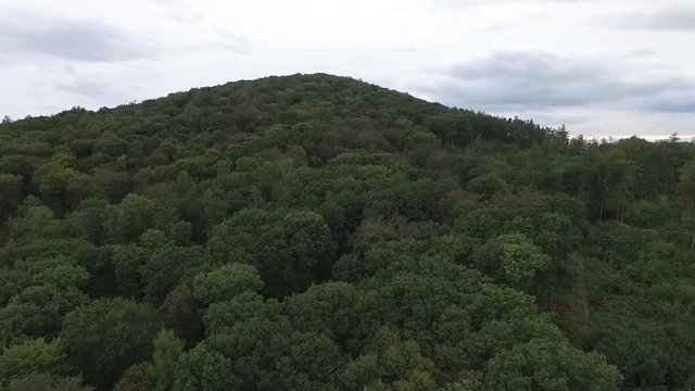 Footage of drone hovering above Sobotka village in Poland. Video was filmed during autumn 2018