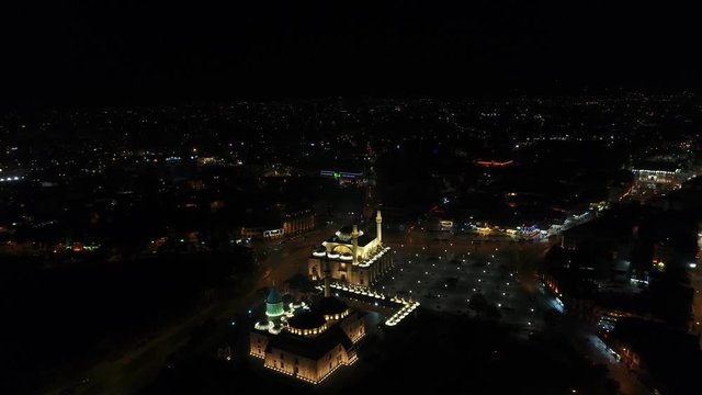 Konya Mevlana Mosque Complex Night Aerial View 8