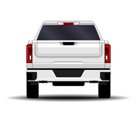 realistic car. truck, pickup. back view. © kupchynskyi12