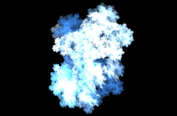 Blue white fractal background. Fantasy pattern texture. Digital art. 3D rendering. Computer generated image