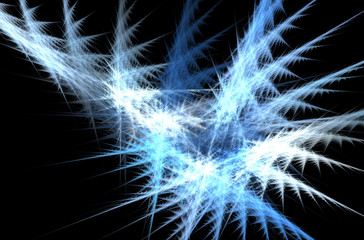 Blue white fractal background. Fantasy pattern texture. Digital art. 3D rendering. Computer generated image