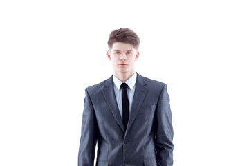 portrait of a young man in a business suit.isolated on white.