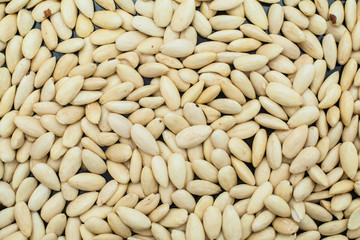  pile peeled raw almonds