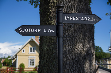 Wegweiser am Götakanal