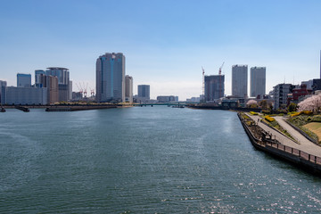 Scenery from near Aioibashi in Chuo Ward, Tokyo, Japan