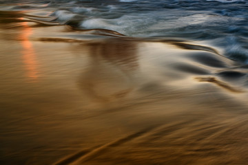 Waterfall at sunset, long exposure.