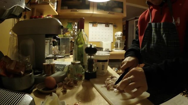 cooking with shallots in the kitchen