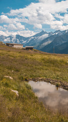 Naklejka na ściany i meble Smartphone HD wallpaper of beautiful alpine view at Mayrhofen - Zillertal - Tyrol - Austria