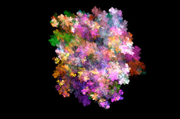 Yellow blue purple blue fractal abstract.