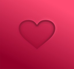 Fototapeta na wymiar valentine - one shaded heart embossed in the background