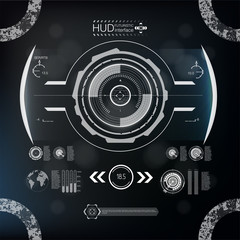 Obraz premium Virtual Interface Elements Sci- Fi Modern User For Graphic Motion Hud futuristic element. Set of Circle Abstract Digital Technology UI Futuristic HUD