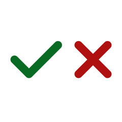 Obraz premium Check mark icons, cross and tick