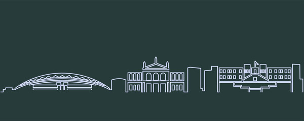 San Jose Costa Rica Single Line Skyline