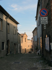 Quiet streets of a small town,  Emilia Romagna province, Italy, Europe.