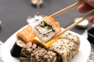 Tasty sushi for dinner © MoonfliesPhoto