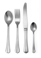 Set of fork, knife and spoons isolated