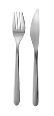 Gold Set of fork, knife  isolated on white