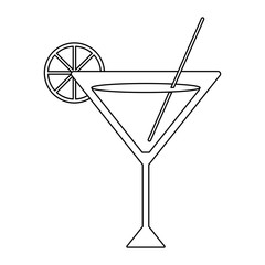orange cocktail with straw black and white