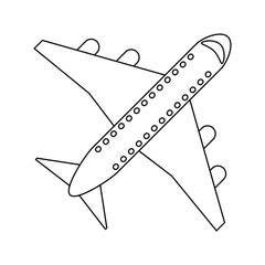 airplane jet symbol black and white