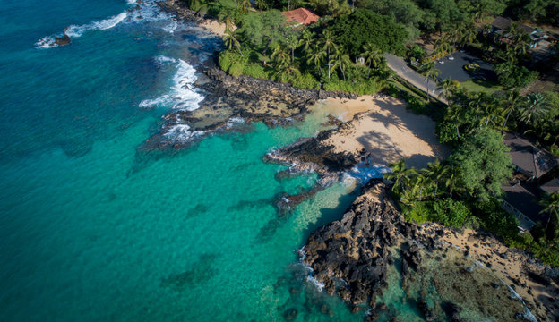 Aerial view of south Maui beaches