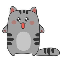 Happy gray cat cute