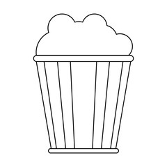 Pop corn bucket symbol black and white