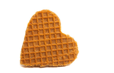 dutch waffles with hearts isolated