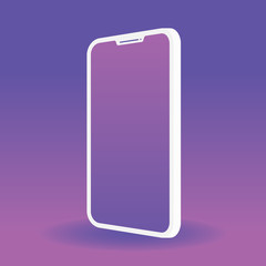 smartphone on purple background