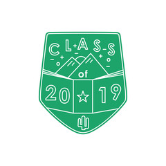 graduating class in 2019 graphic emblem