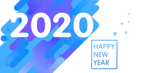 White text 2020 on abstract background for Happy New Year