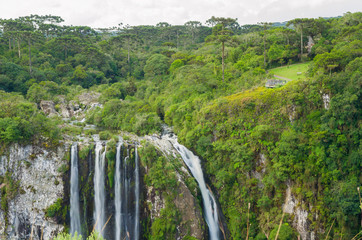 Beautiful landscape of Itaimbezinho Canyon and green rainforest,